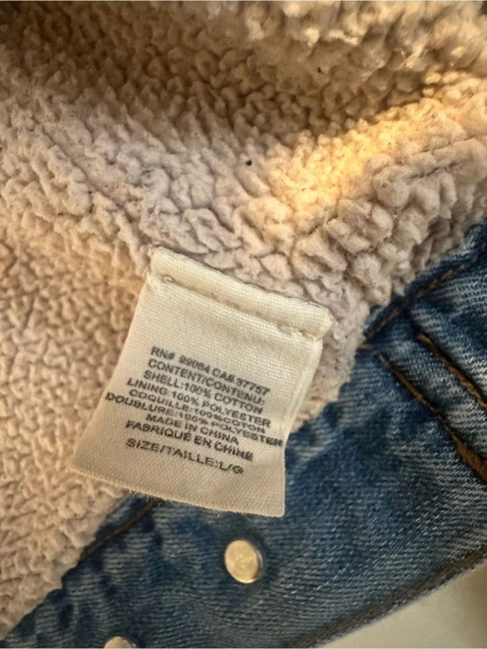 Light Blue Sherpa-Lined Denim Jacket for Kids - (Brand: Billabong)